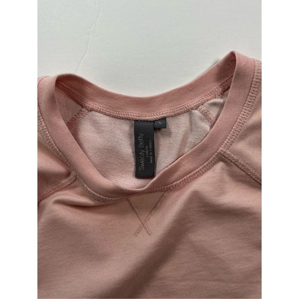 Sweaty Betty Chelsea Cropped Long Sleeve French Terry Peach Pink Size Large EUC - Picture 3 of 9